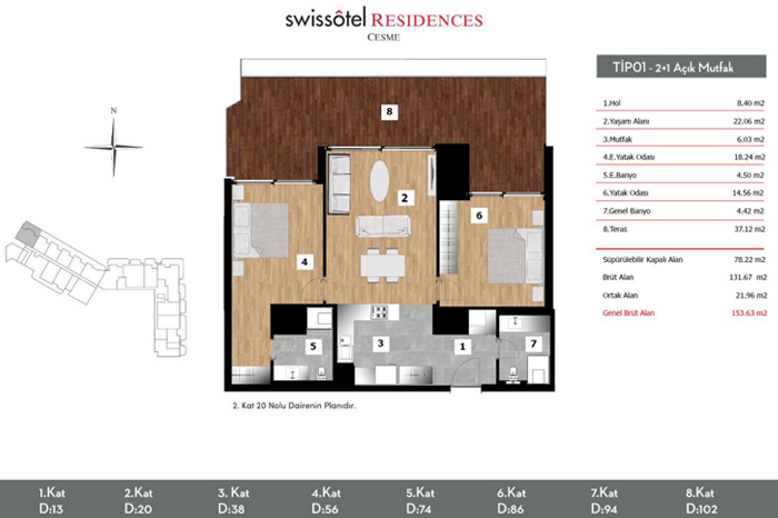 Swissôtel Residences Çeşme Kat Planları - 1