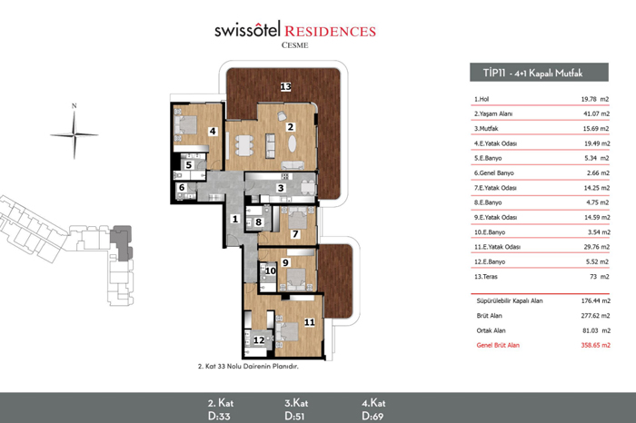 Swissôtel Residences Çeşme Kat Planları - 11