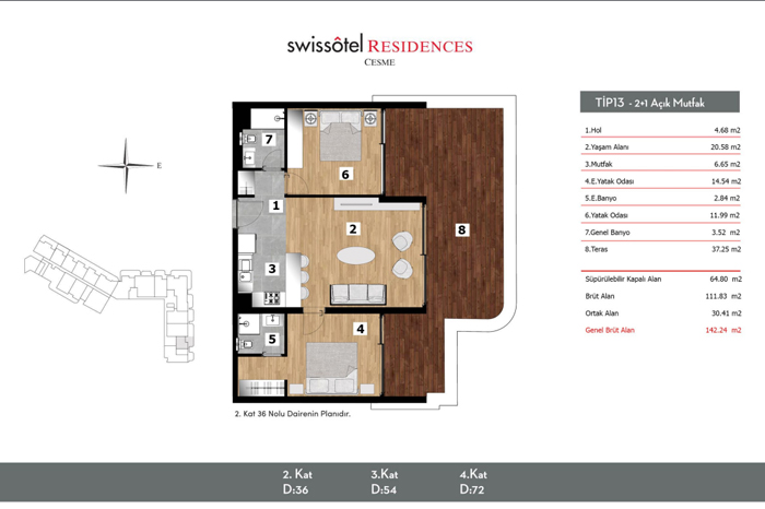 Swissôtel Residences Çeşme Kat Planları - 13