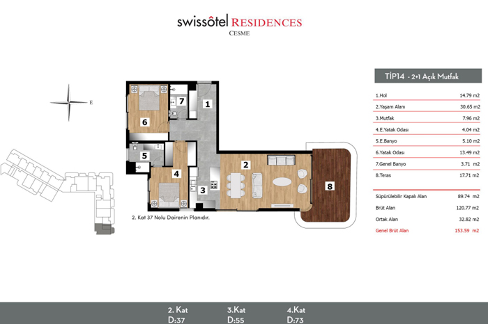 Swissôtel Residences Çeşme Kat Planları - 14