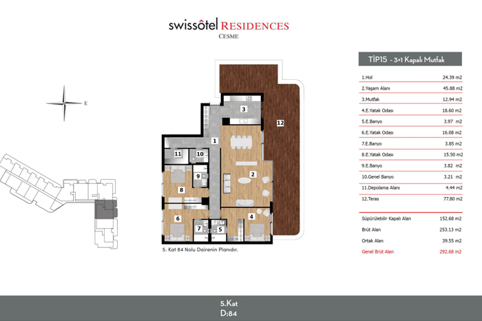 Swissôtel Residences Çeşme Kat Planları - 15