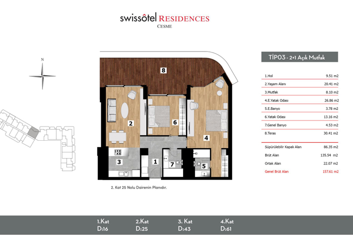 Swissôtel Residences Çeşme Kat Planları - 3