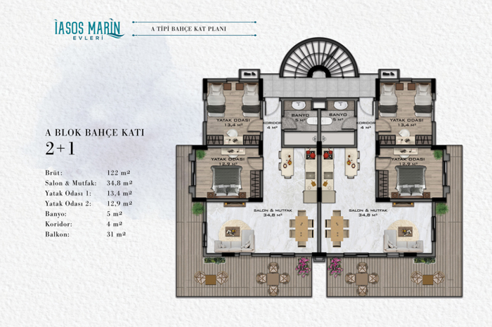 İasos Marin Evleri Kat Planları - 1