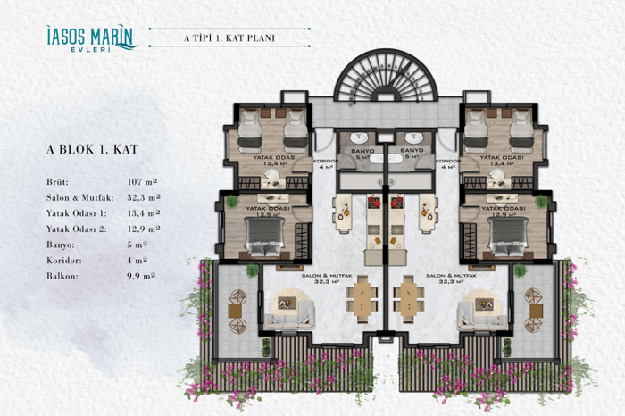 İasos Marin Evleri Kat Planları - 3