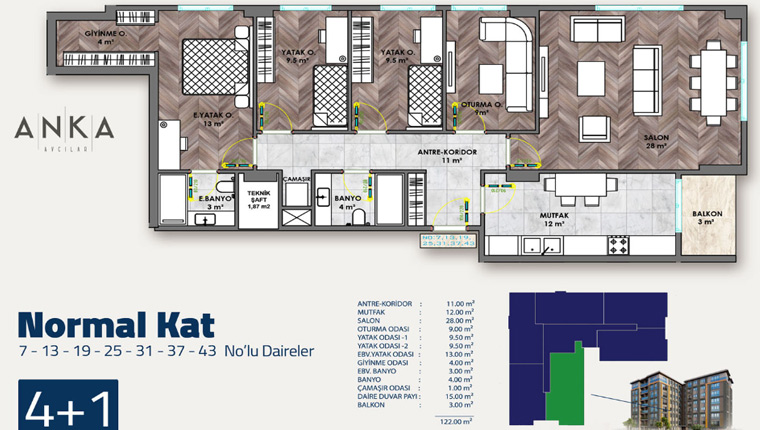 Anka Avcılar Kat Planları - 1